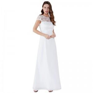 Koronkowa suknia wieczorowa z wycięciem z tyłu 2019 Długa odzież damska Biała suknia Maxi JCGJ190315079