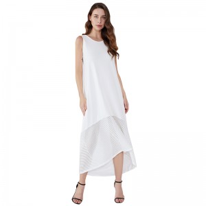 Roupas Femininas Biała bawełniana odzież damska koronkowa sukienka